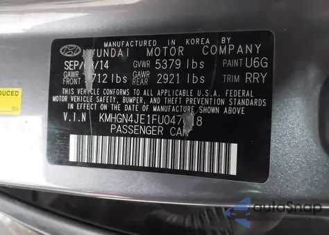 2015 Hyundai Genesis 3.8 из США, поврежденный, VIN KMHGN4JE1FU047018